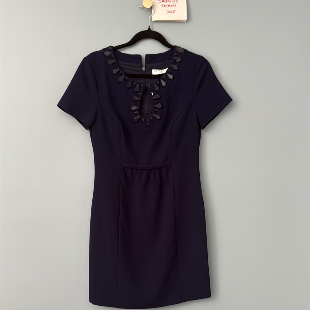 TRINA TURK Blue Sheath Mini Dress Short Sleeve SMALL